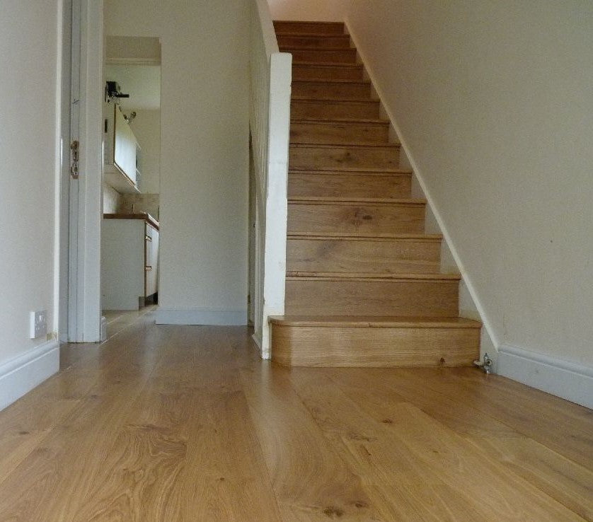 Solid Oak Stair Tread &  Engineering Riser Cladding Kit