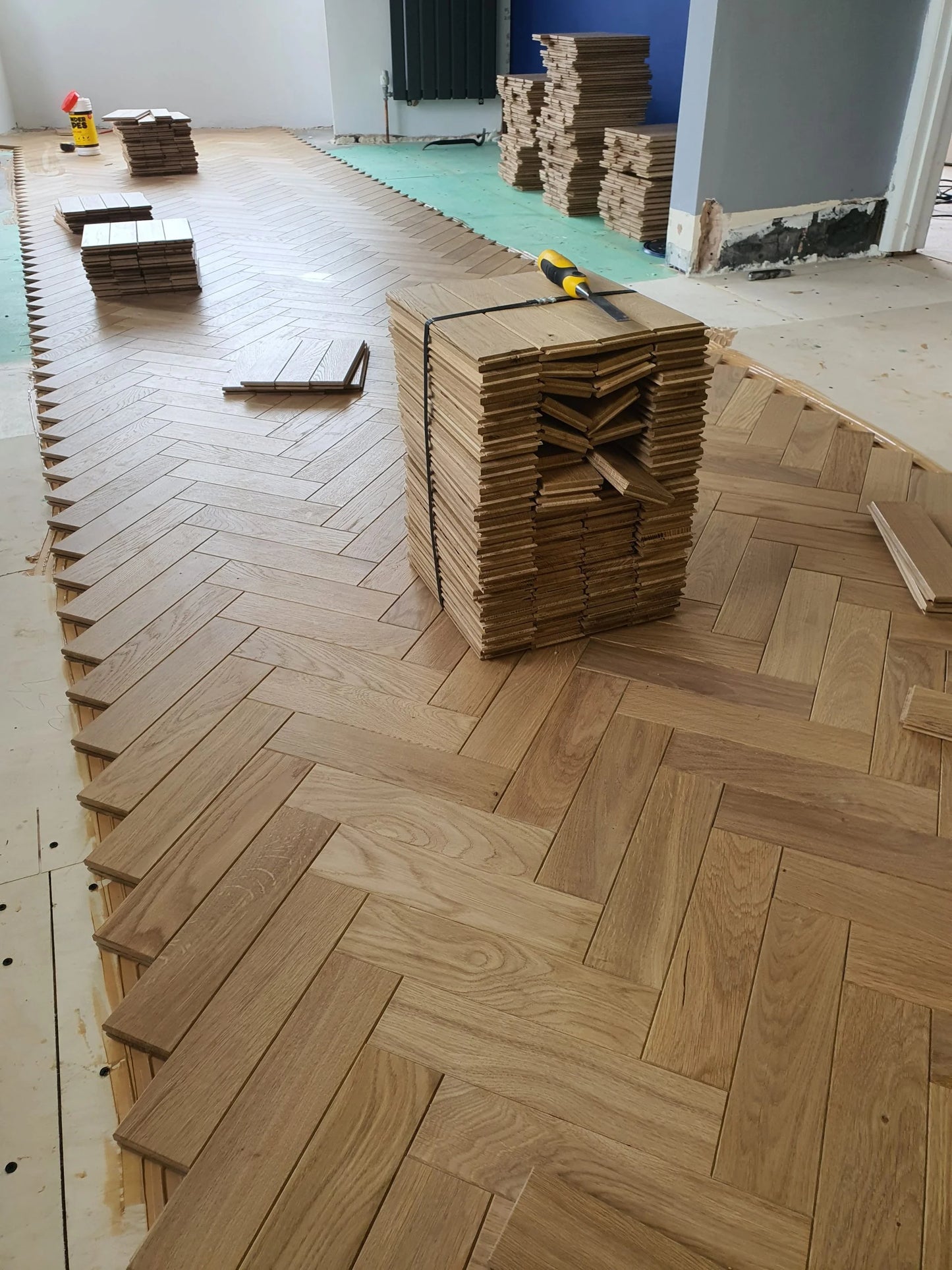 Rustic Solid Oak Parquet Blocks Micro Bevel Tongue & Groove Unfinished size 16/22 x 70x280mm