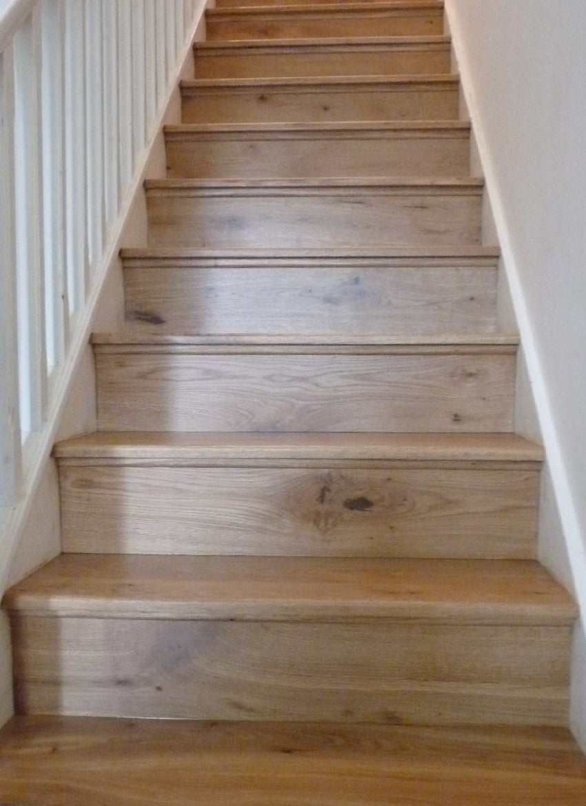 Solid Oak Stair Tread &  Engineering Riser Cladding Kit