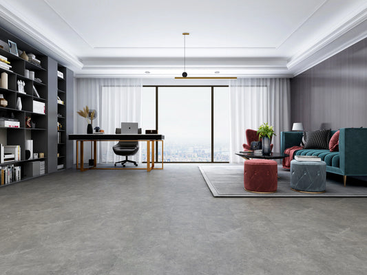 SPC Tile Effect Grey 6.5/0.5mmx310x600, with Built-In Underlay