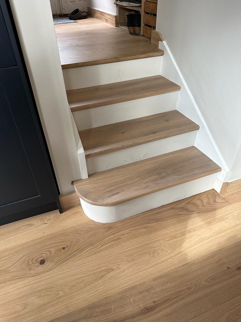 Solid Oak Stair Tread &  Engineering Riser Cladding Kit