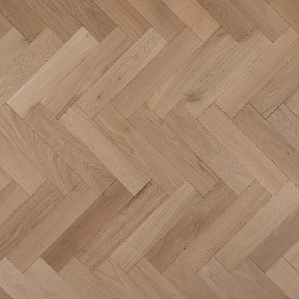 Herringbone Engineered Oak Parquet blocks, size 18/4x90x400mm, Classic, Unfinished