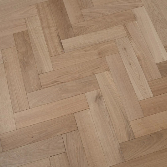 Herringbone Engineered Oak Parquet blocks, size 18/4x90x400mm, Classic, Unfinished