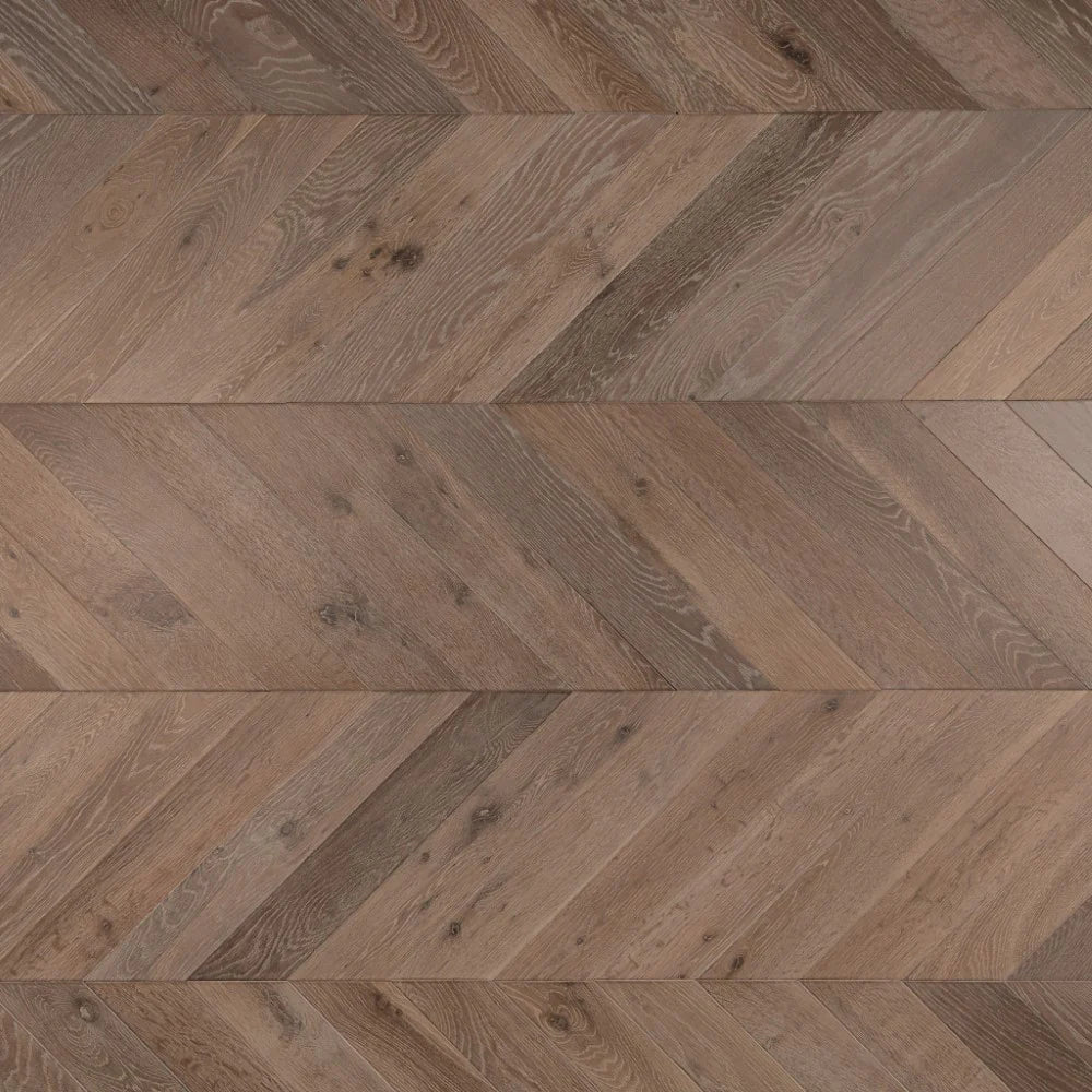 Engineered Chevron 14/3x90x510, Smoked Grey Rustic