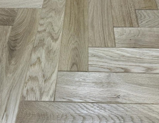 Rustic Solid Oak Parquet Blocks Micro Bevel Tongue & Groove Unfinished size 22 x 70x350mm