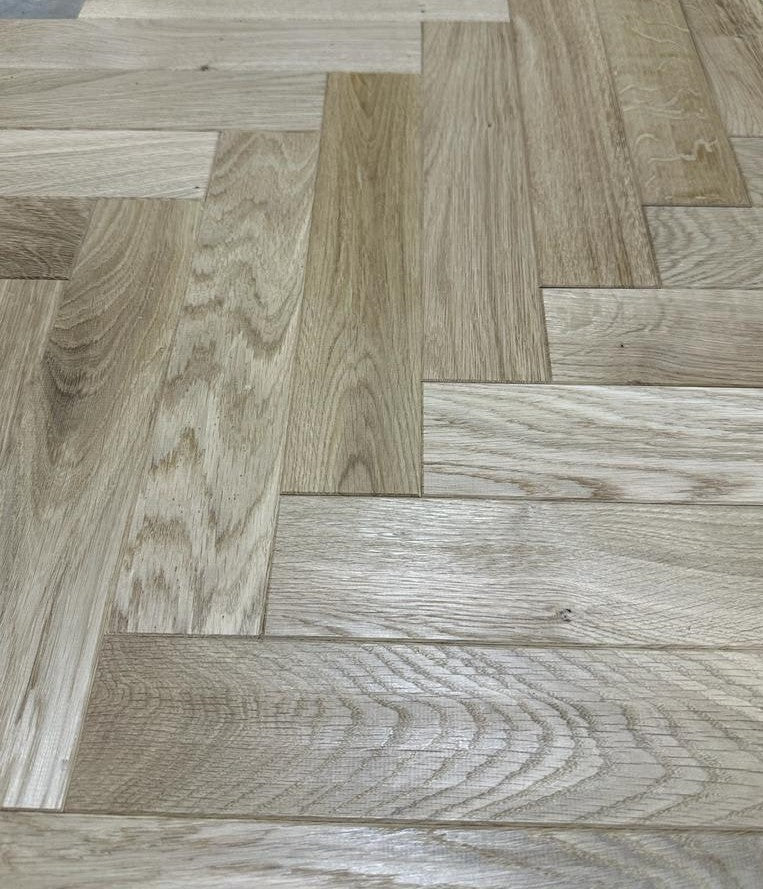 Rustic Solid Oak Parquet Blocks Micro Bevel Tongue & Groove Unfinished size 22 x 70x350mm