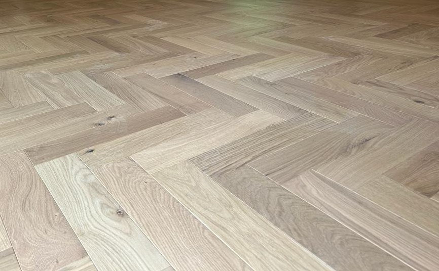 Herringbone Engineered Oak Parquet blocks, size 18/4x90x400mm, Classic, Unfinished